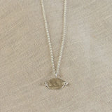 Silver Personalised Ornate Oval Pendant Necklace