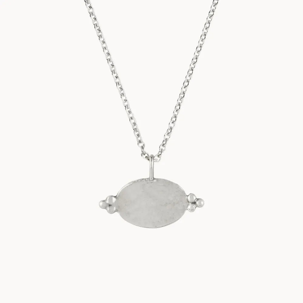 Silver Personalised Ornate Oval Pendant Necklace