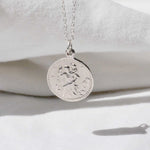 Silver Personalised Saint Christopher Medallion Necklace