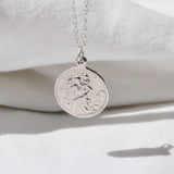 Silver Personalised Saint Christopher Medallion Necklace