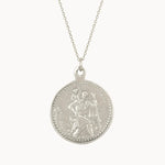Silver Personalised Saint Christopher Medallion Necklace