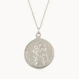 Silver Personalised Saint Christopher Medallion Necklace