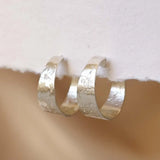 Silver Raw Minimal Hoop Earrings