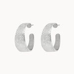 Silver Raw Minimal Hoop Earrings