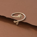 Silver 'Roses Are Red' Open Ring