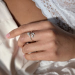 Silver 'Roses Are Red' Open Ring