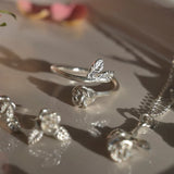 Silver 'Roses Are Red' Open Ring