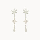 Silver Shooting Star Dangle Earrings