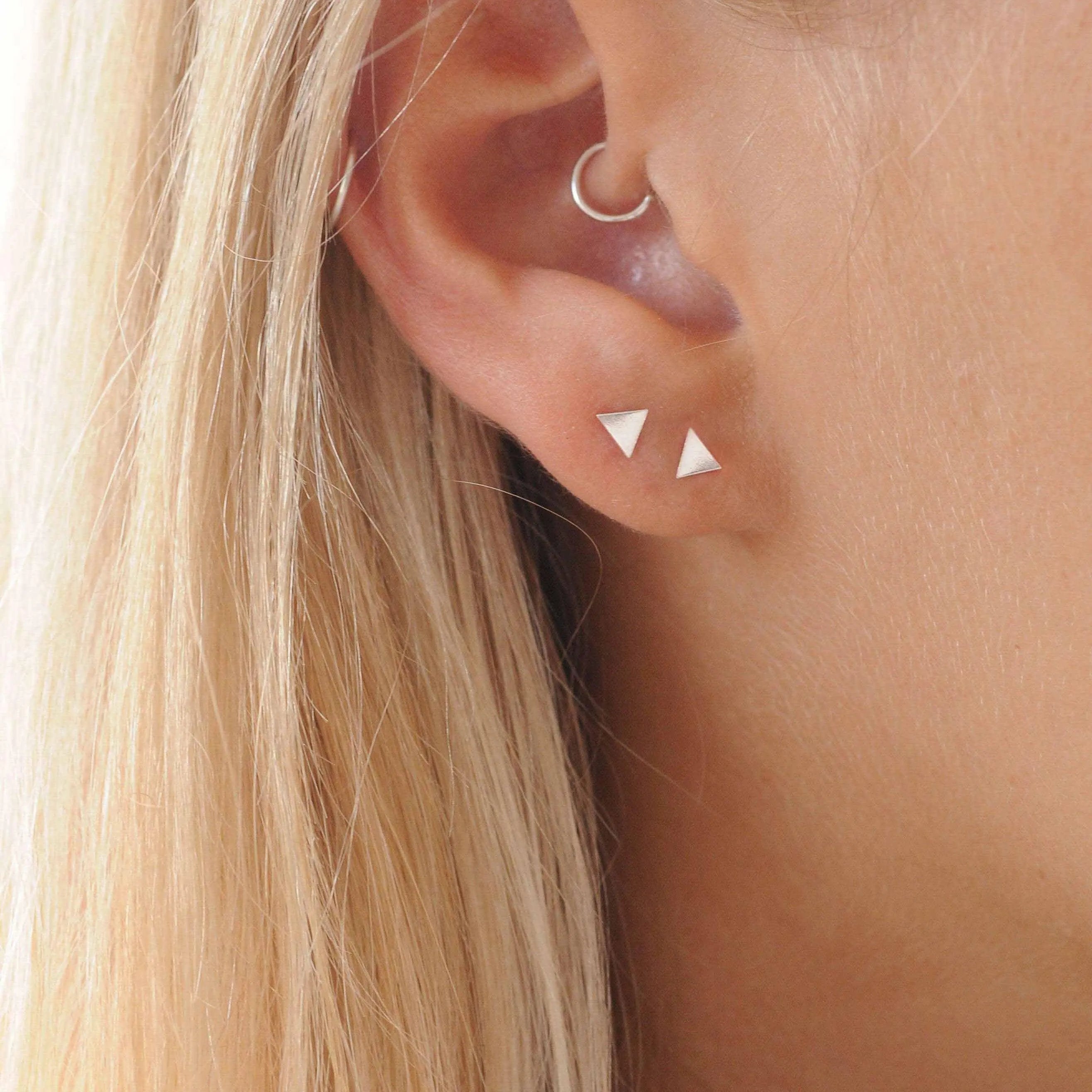 Silver Small Triangle Studs
