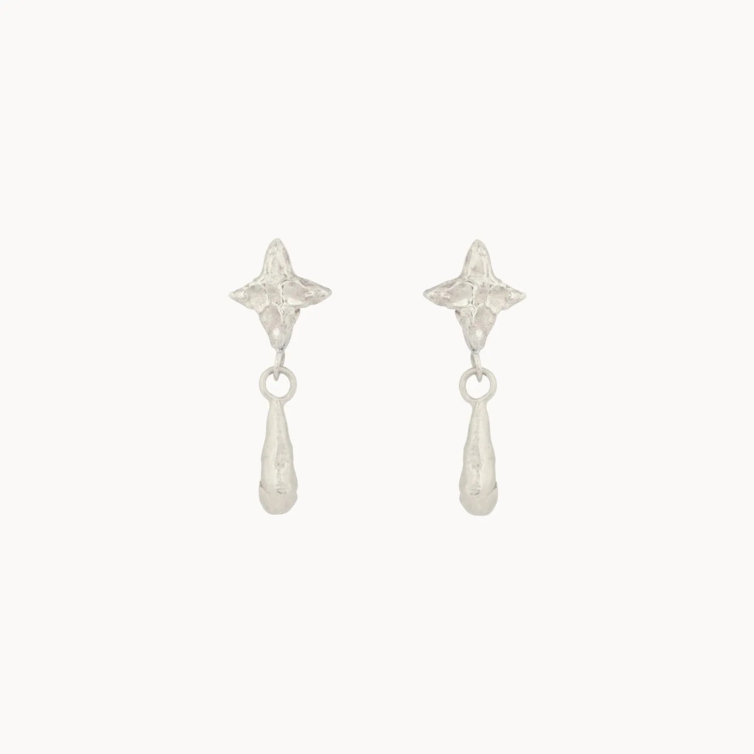 Silver Star Dangle Earrings