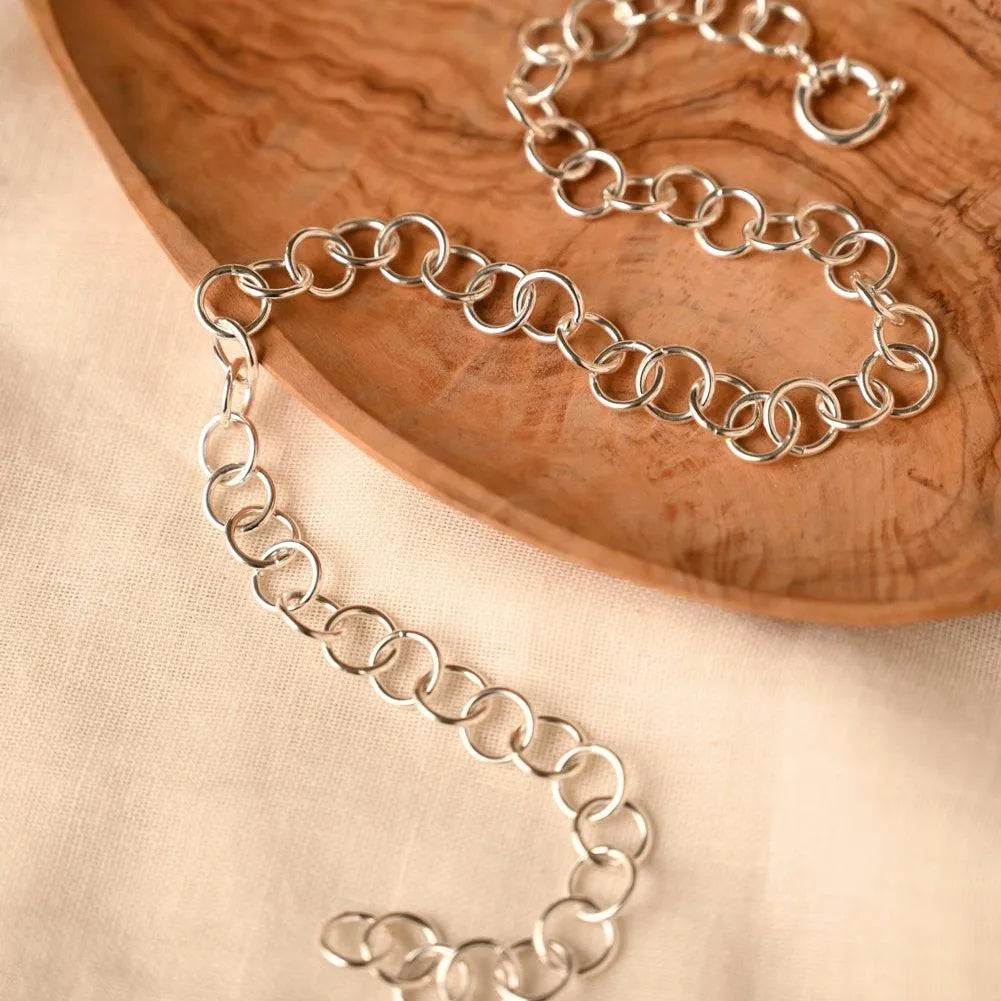 Silver Statement Connected Link Choker Necklace