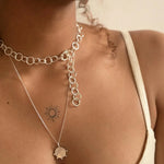 Silver Statement Connected Link Choker Necklace