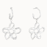 Silver Statement Flower Hoops