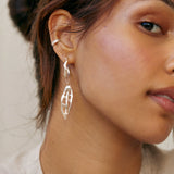 Silver Statement Leaf Hoops