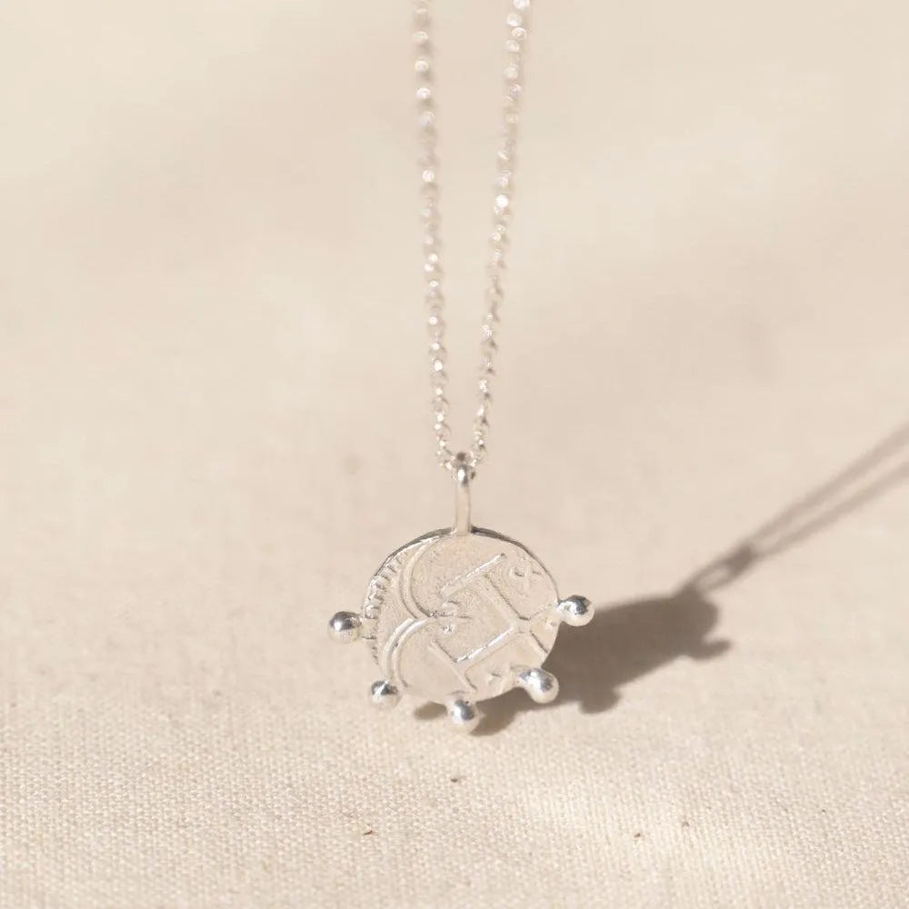 Silver Tesoro Coin Fragment Pendant Necklace