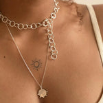 Silver Tesoro Coin Fragment Pendant Necklace