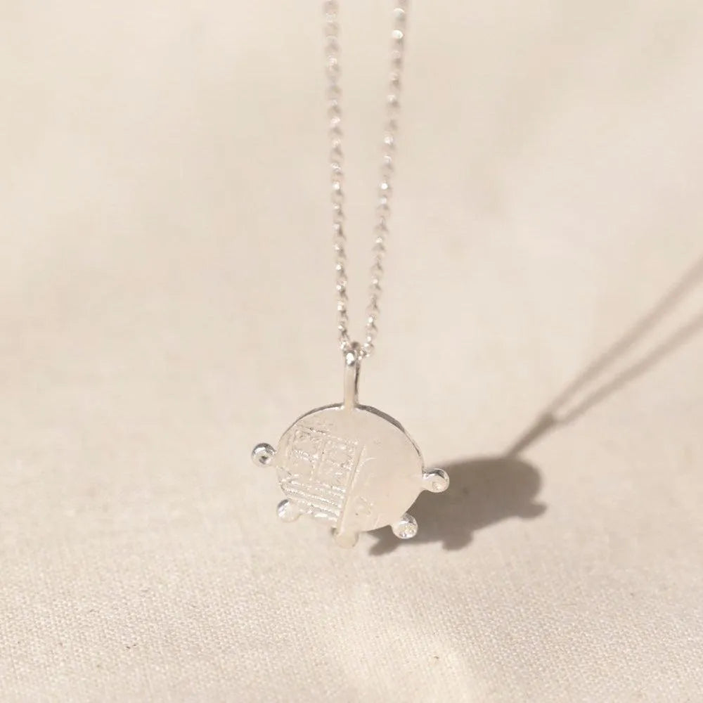 Silver Tesoro Coin Fragment Pendant Necklace