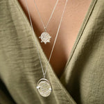 Silver Tesoro Coin Fragment Pendant Necklace