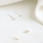 Silver Tiny Studs on white fabric
