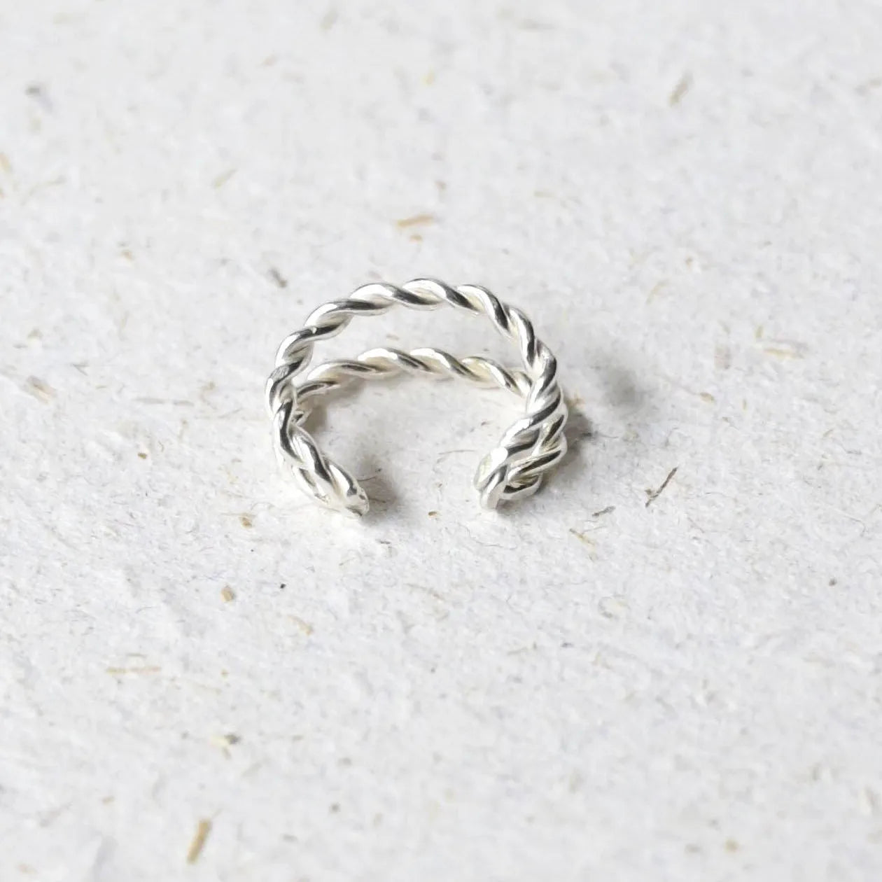 Silver Twisted Double Ear Cuff