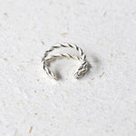 Silver Twisted Double Ear Cuff