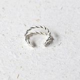 Silver Twisted Double Ear Cuff