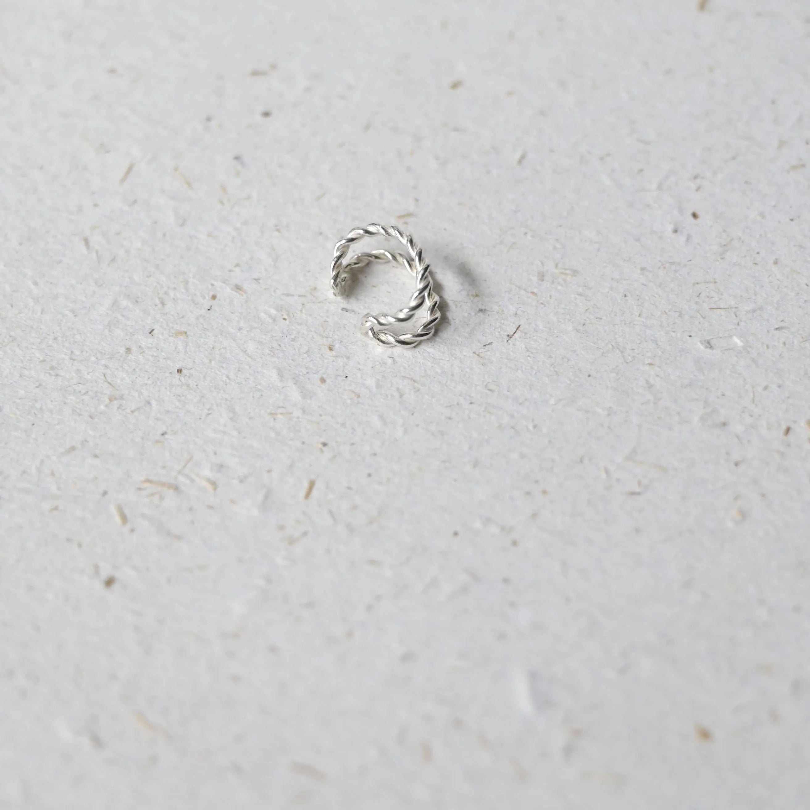 Silver Twisted Double Ear Cuff