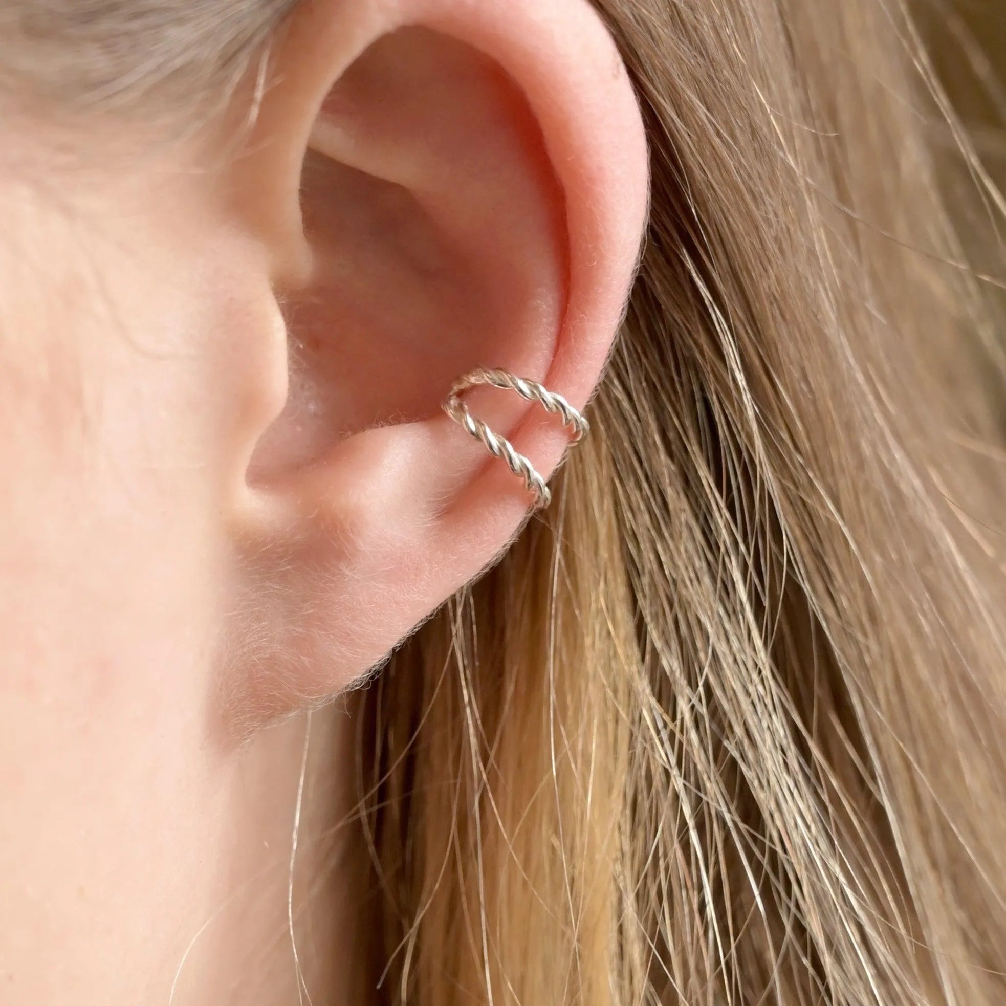 Silver Twisted Double Ear Cuff