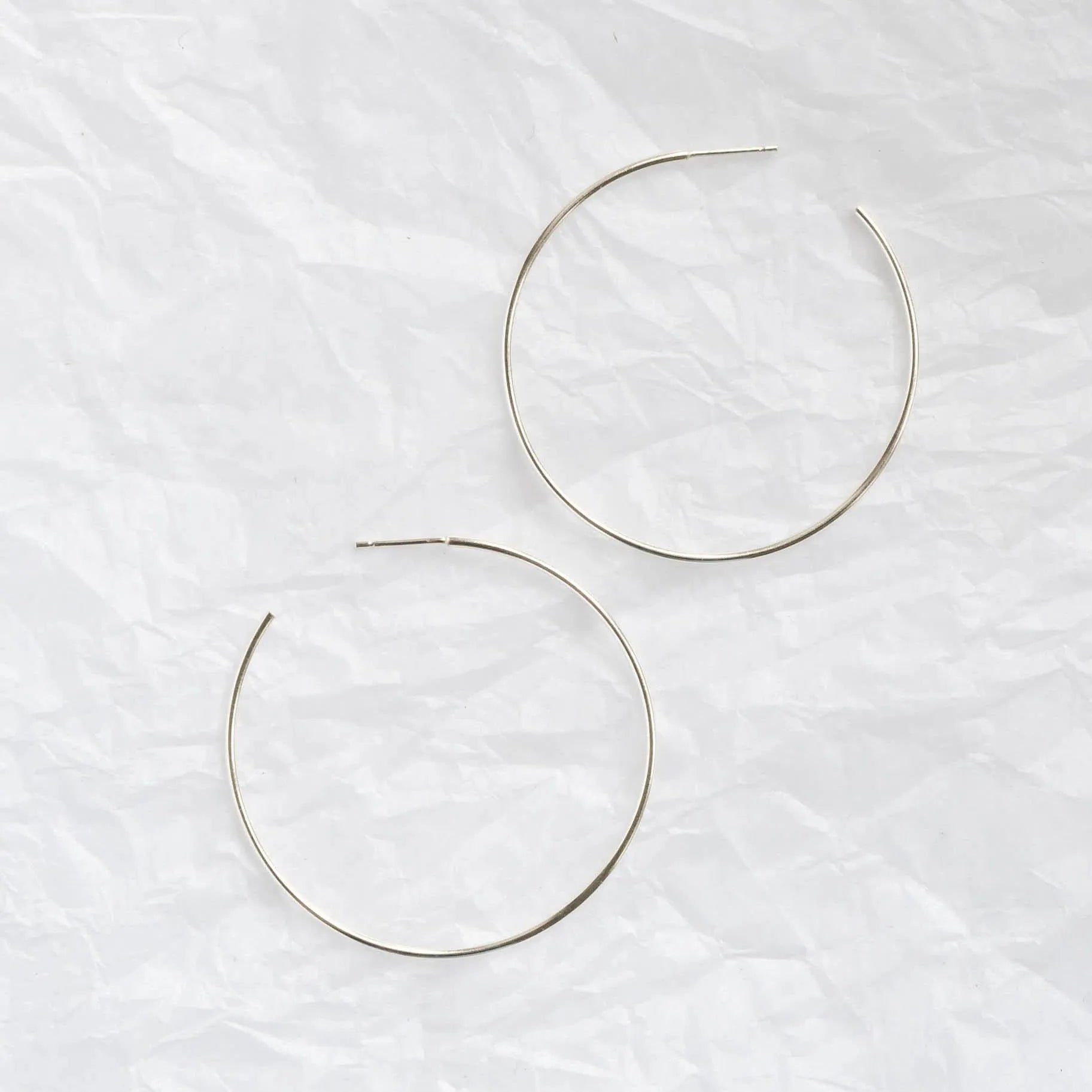 Silver XL Delicate Hoop Earrings