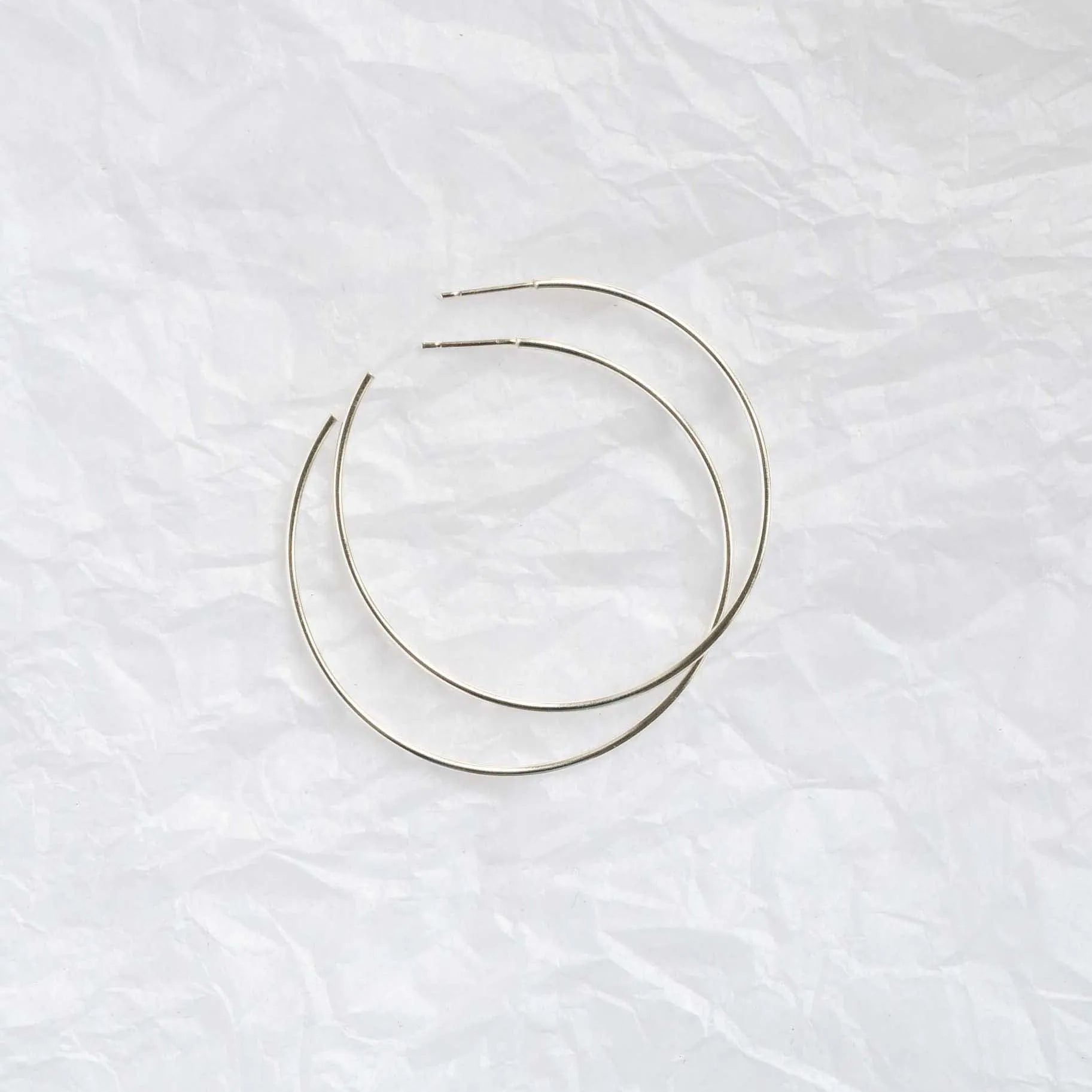 Silver XL Delicate Hoop Earrings