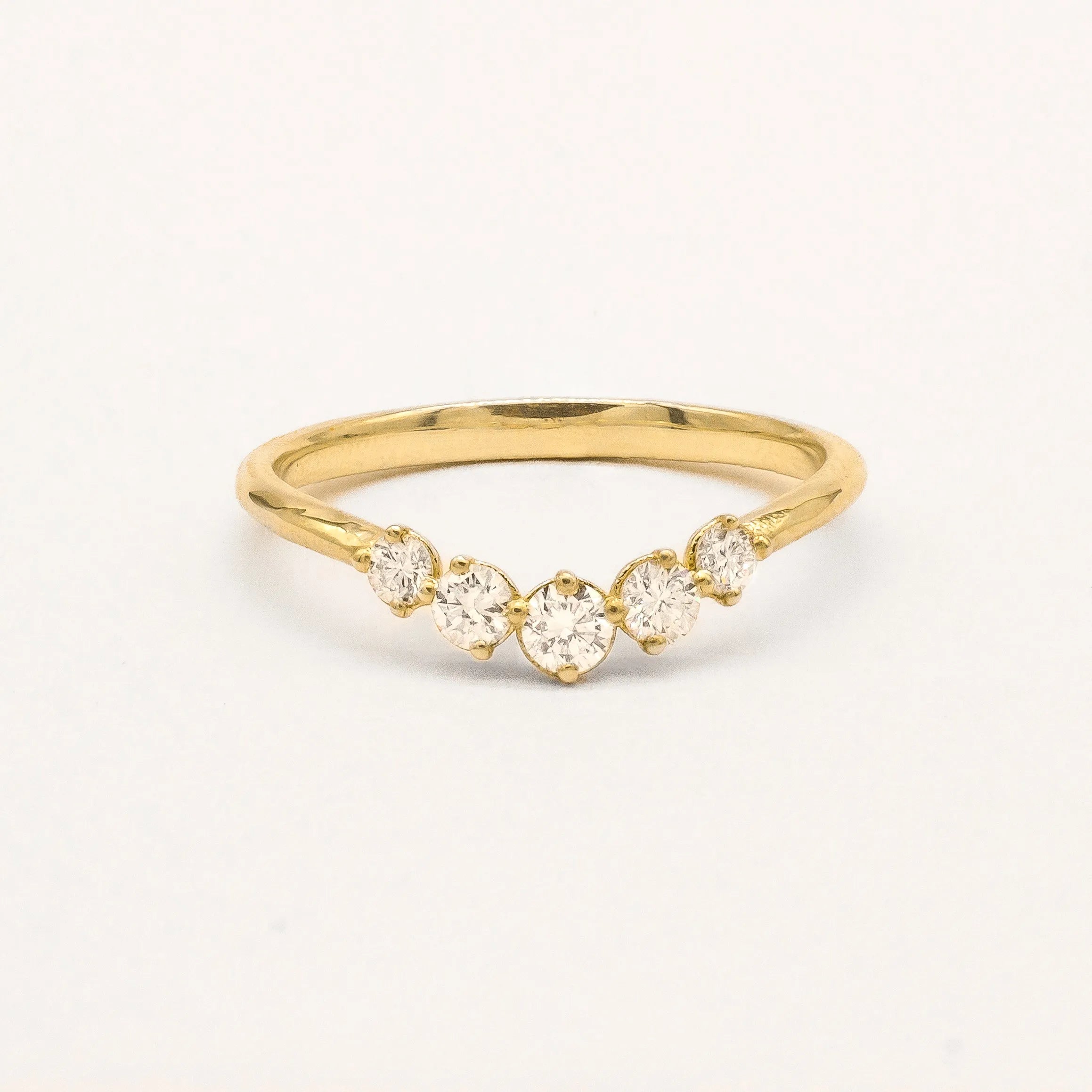 The Dainty Diamond Curved Wedding Ring-Wedding Ring-Wild Fawn Jewellery