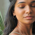 Solid Gold Sensitive Ears Medium Delicate Hoop Earrings