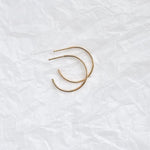 Solid Gold Sensitive Ears Medium Delicate Hoop Earrings