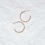 Solid Gold Sensitive Ears Medium Delicate Hoop Earrings