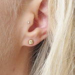 Solid Gold Sensitive Ears Pebble Studs