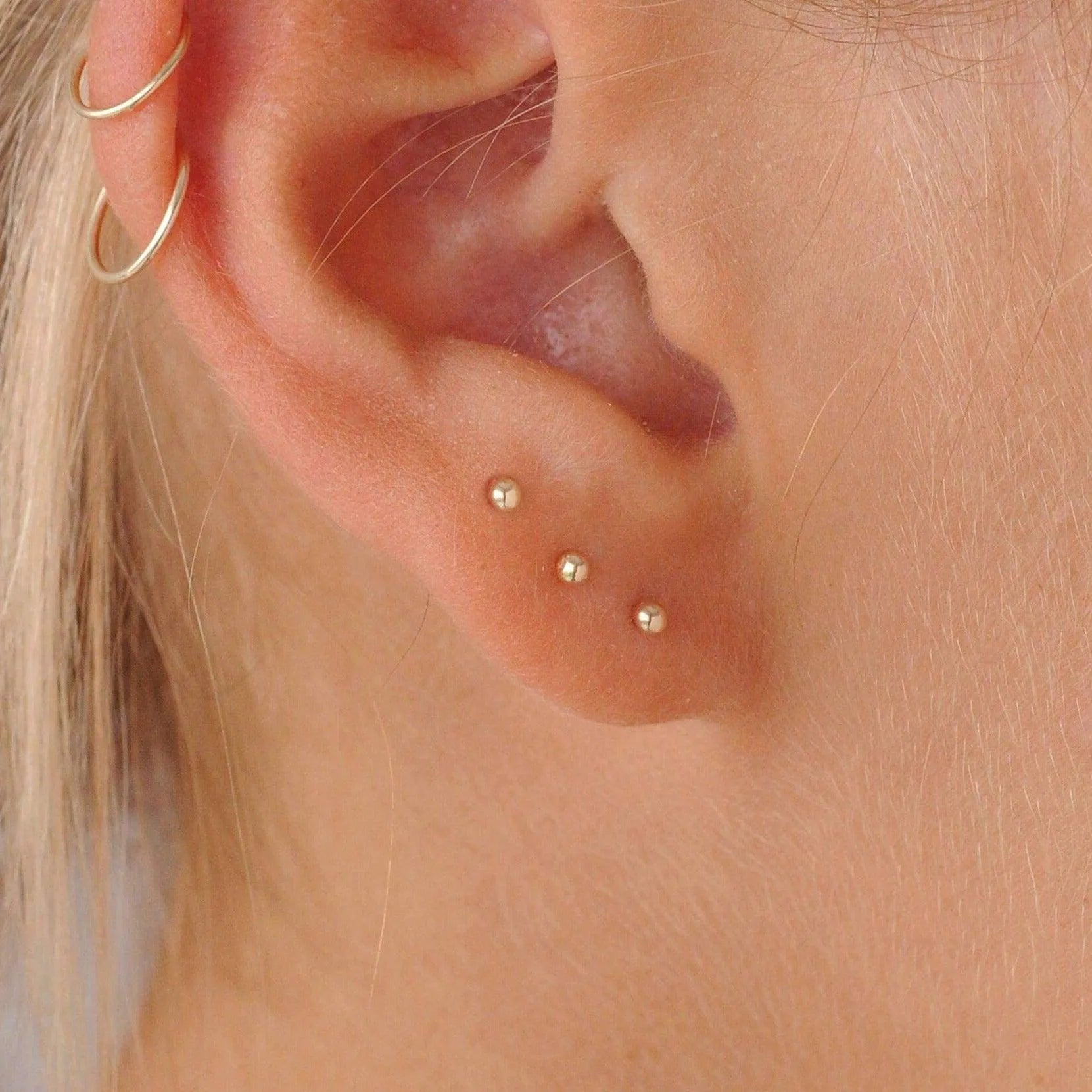 Solid Gold Sensitive Ears Tiny Studs