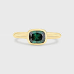 Solitaire Green Sapphire East to West Engagement Ring