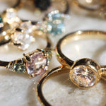 18ct Yellow Gold Pink and Green Sapphire Engagement Ring with Diamonds