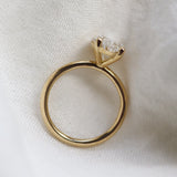 side angle of oval lab grown diamond engagement ring