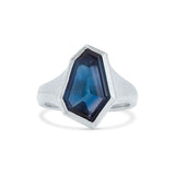 Statement 18ct White Gold Kite Sapphire Engagement Ring