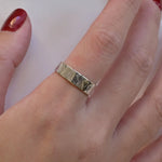 Sterling Silver Personalised Handwriting Hammered Ring