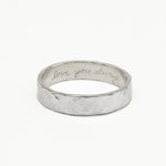 Sterling Silver Personalised Handwriting Hammered Ring
