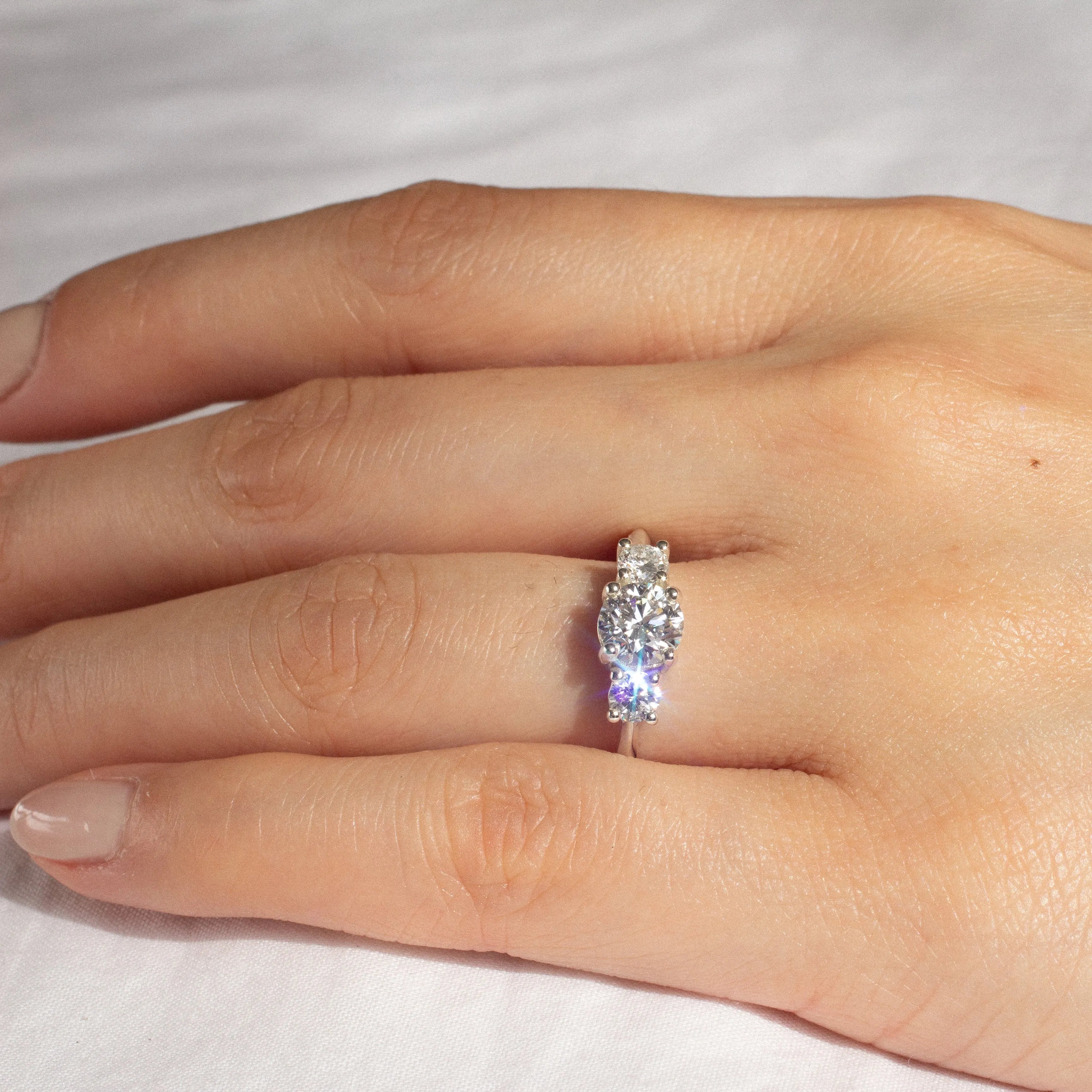 Trilogy Diamond White Gold Engagement Ring