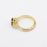 18ct Gold Three Stone Green Sapphire Wedfit Engagement Ring-Engagement Rings-Wild Fawn Jewellery