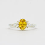 Yellow Sapphire and Lab Grown Diamond Engagement Ring