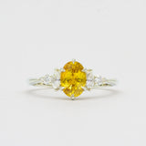 Yellow Sapphire and Lab Grown Diamond Engagement Ring