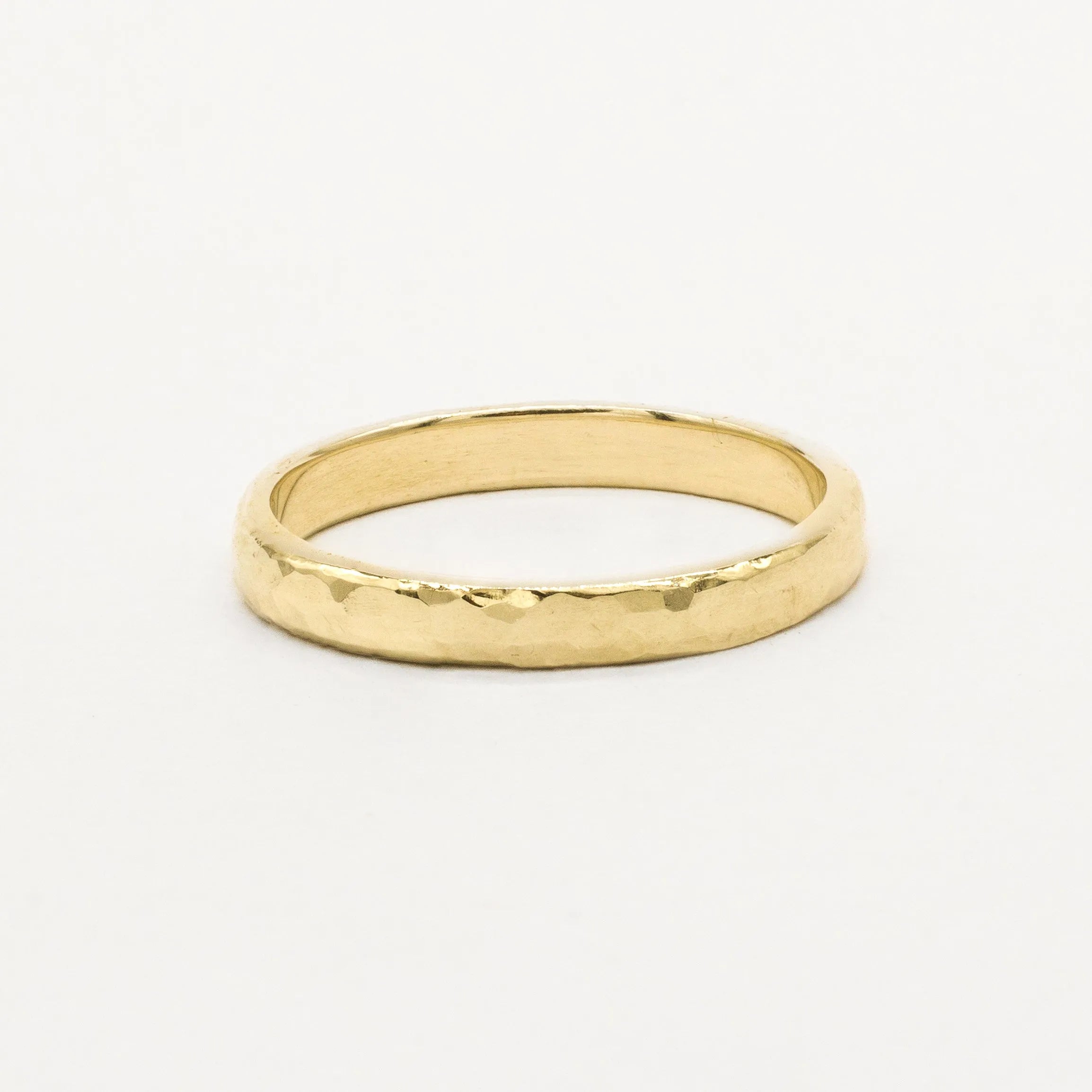 The Chunky Hammered Wedding Ring - D Shape-Wedding Ring-Wild Fawn Jewellery
