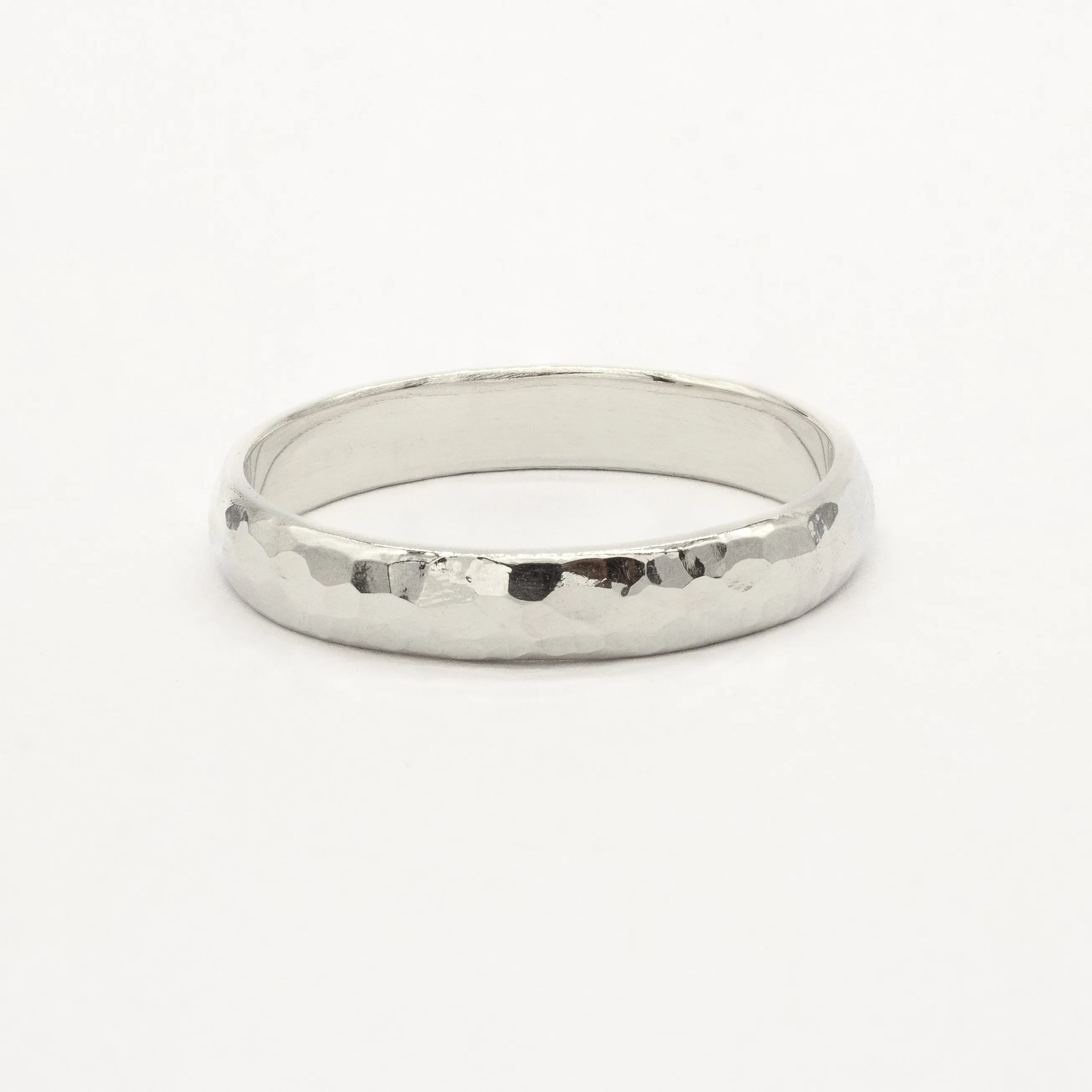 The Chunky Hammered Wedding Ring - D Shape-Wedding Ring-Wild Fawn Jewellery