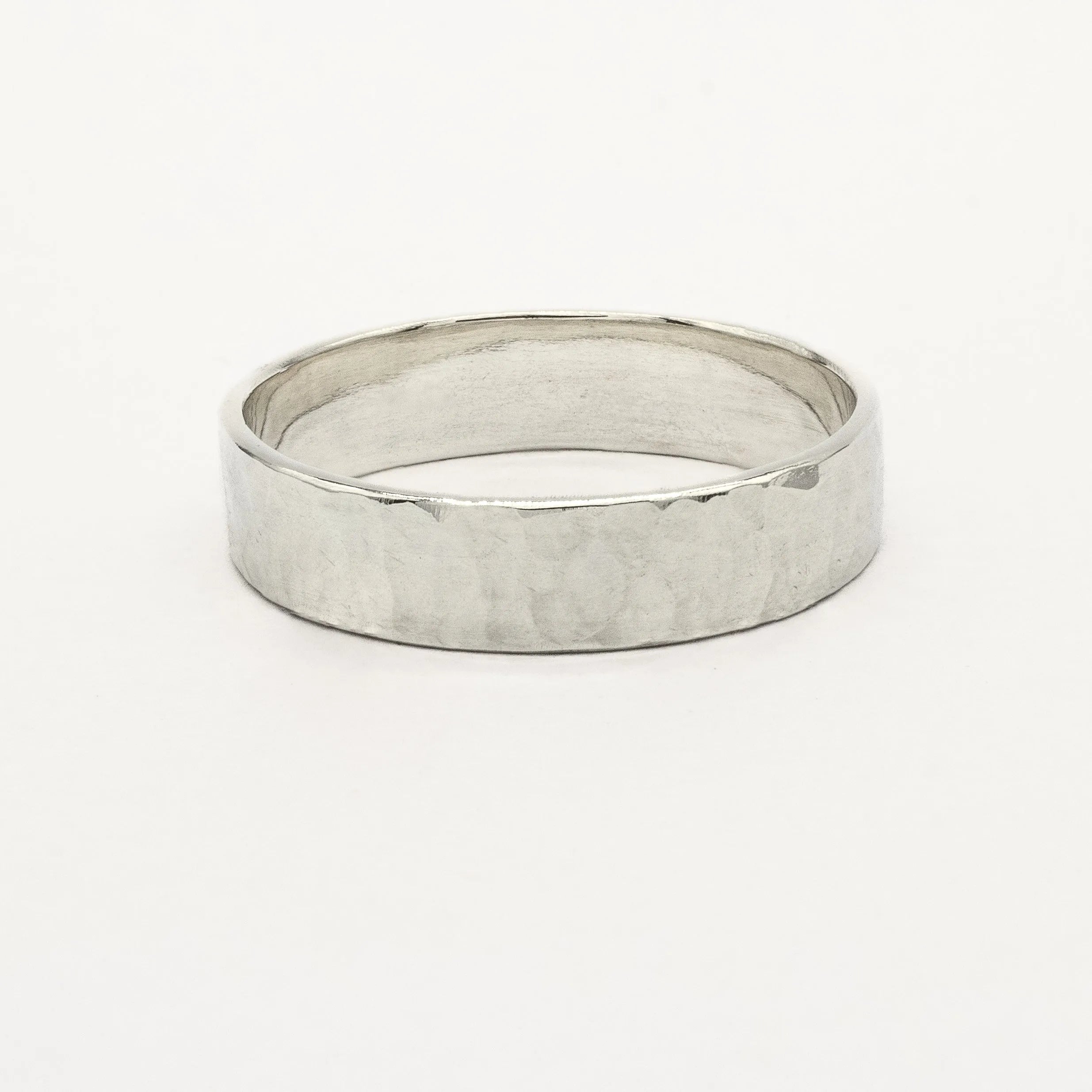 The Chunky Hammered Wedding Ring - Flat-Wedding Ring-Wild Fawn Jewellery