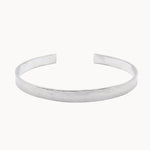 front angle of chunky hammered silver bangle